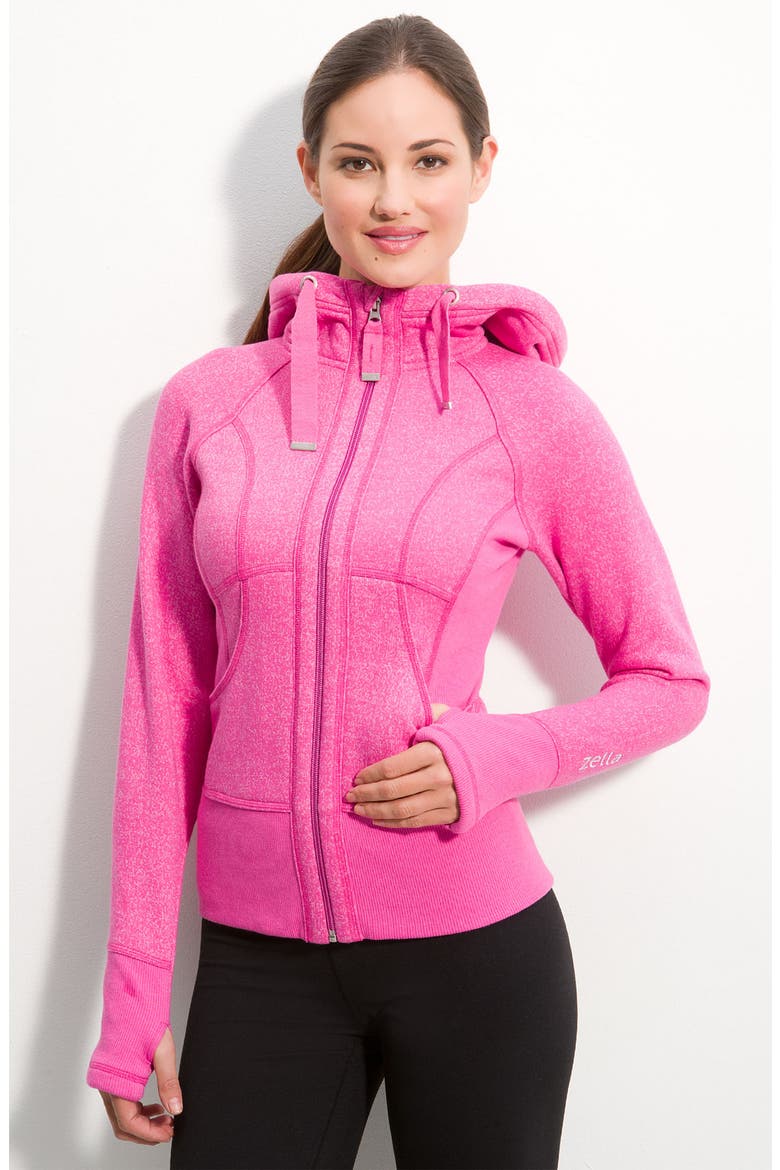 'Galaxy' Fleece Hoodie, Main, color, BRIGHT FUCHSIA