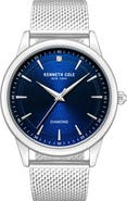 Kenneth Cole Genuine Diamond Mesh Strap Watch, 43mm - 0.005ct.