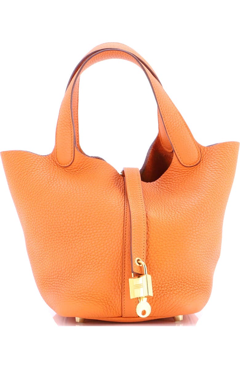 Pre-Owned Hermes Picotin Lock Bag Clemence PM, Main, color, Orange H