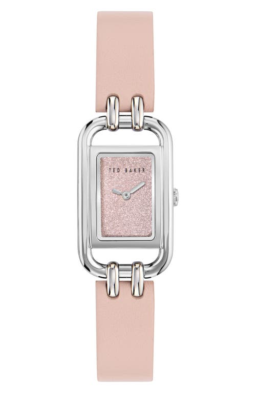 Ted Baker Leather Strap Watch, 17mm In Pink