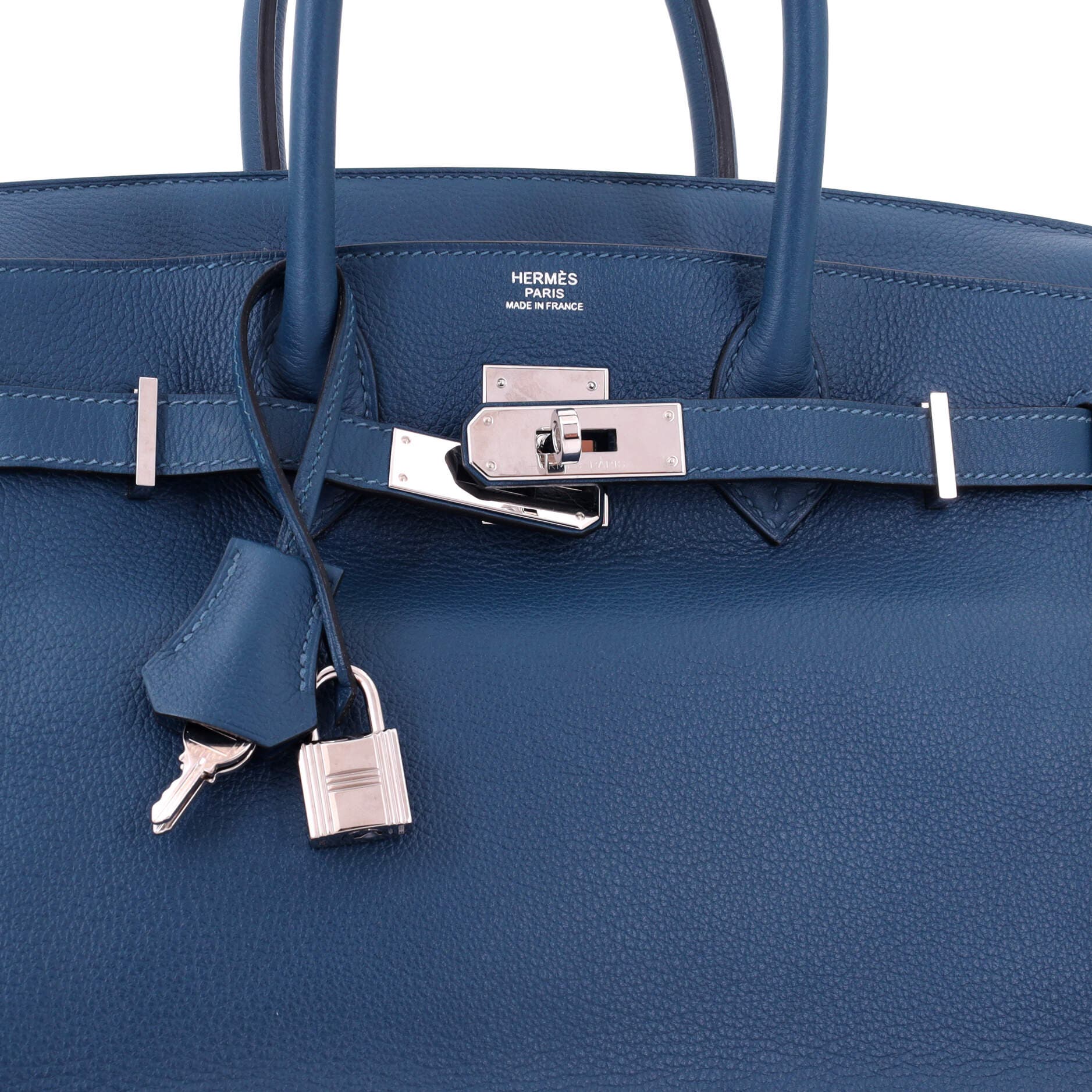 Birkin Handbag Blue Novillo with Palladium Hardware 30, Alternate, color, Blue