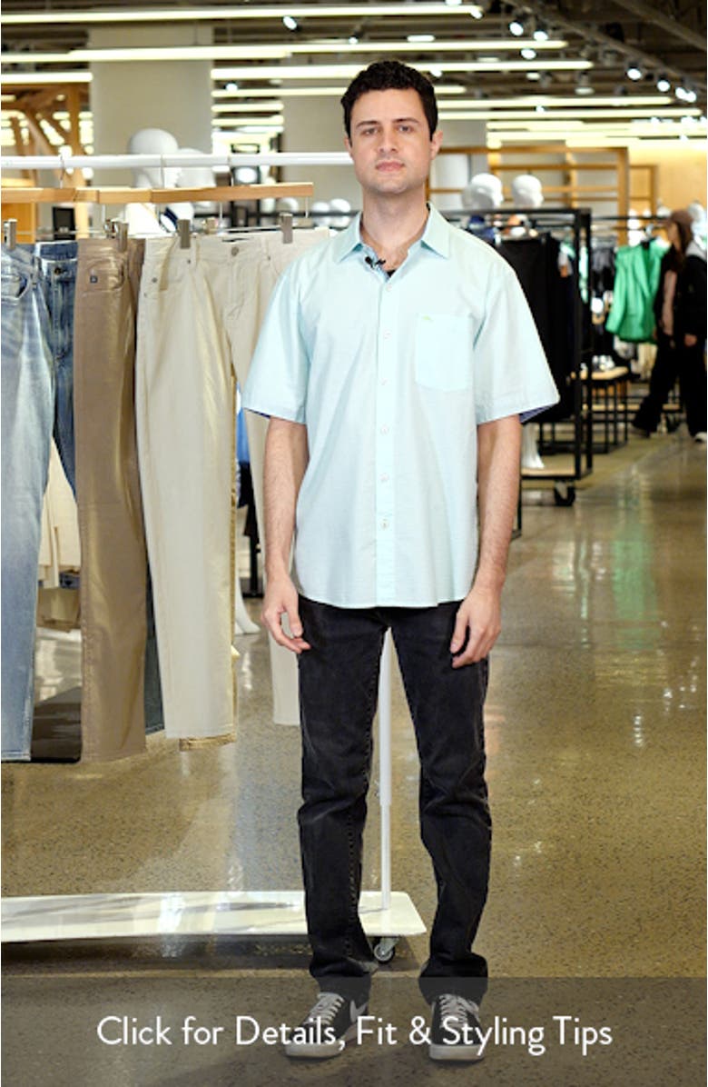 Nova Wave Short Sleeve Seersucker Button-Up Shirt, sales video thumbnail