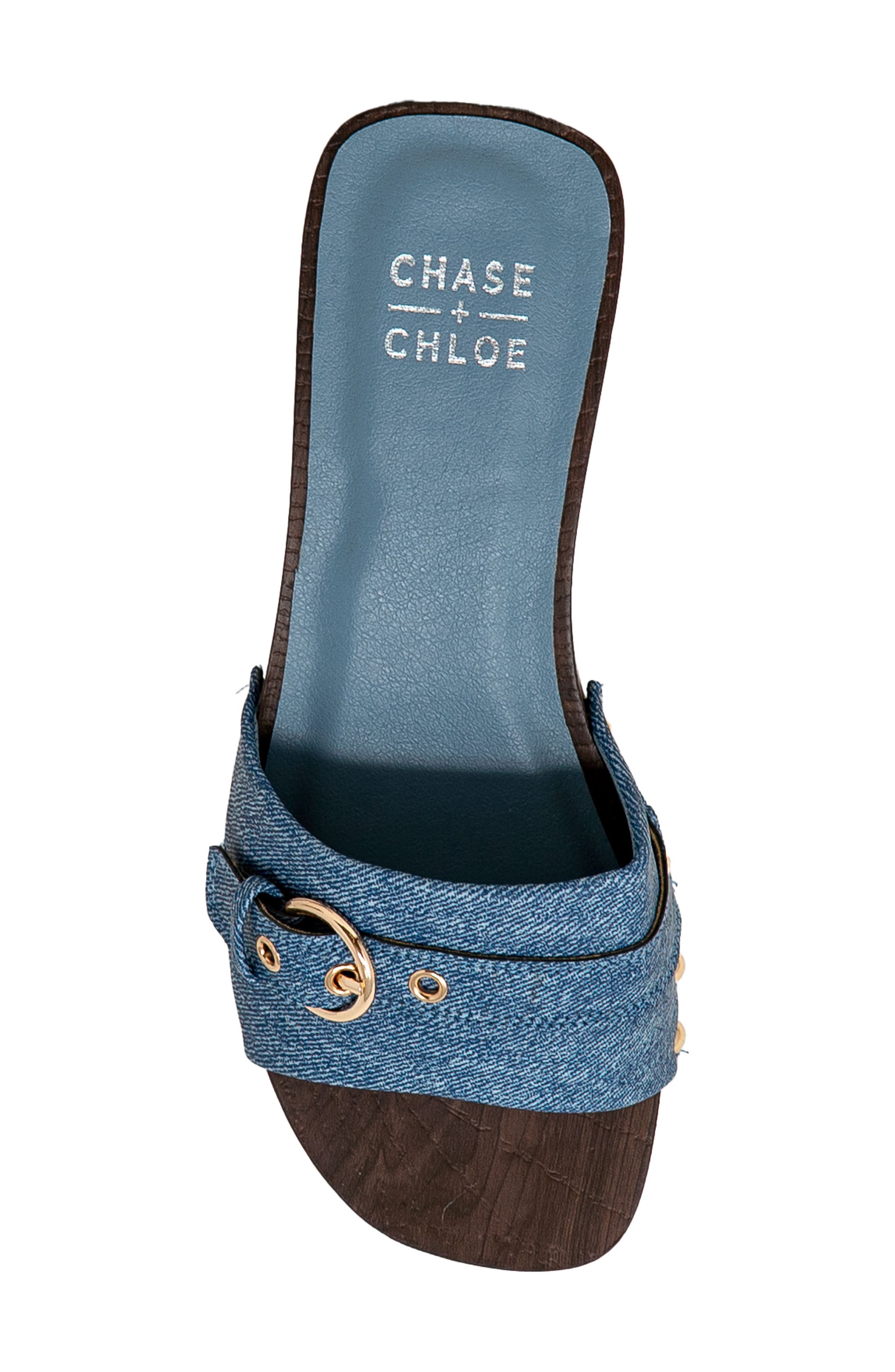 Slide Sandal, Alternate, color, DENIM