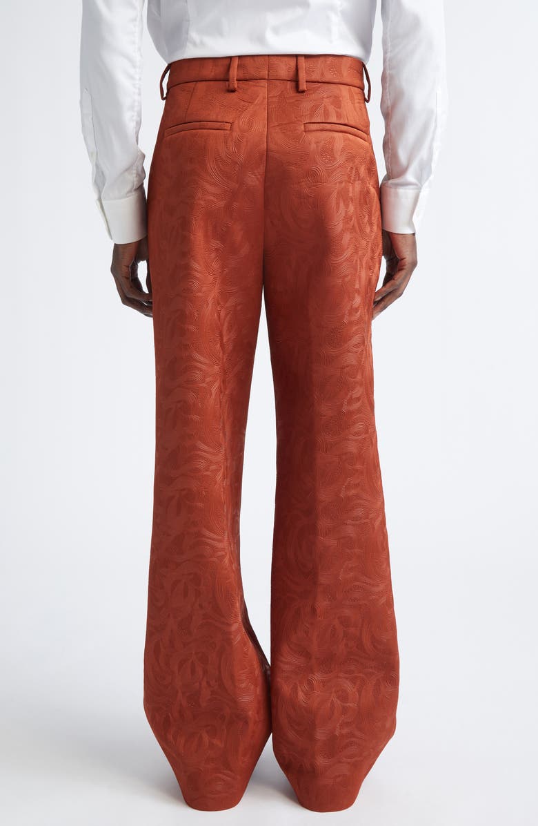 Dries Van Noten Paxy Abstract Swirl Jacquard Straight Leg Pants, Alternate, color, Rust