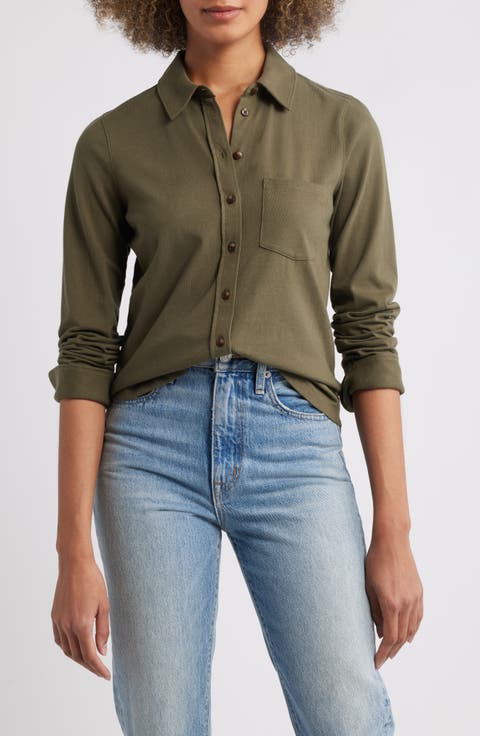 Knit Button-Up Shirt