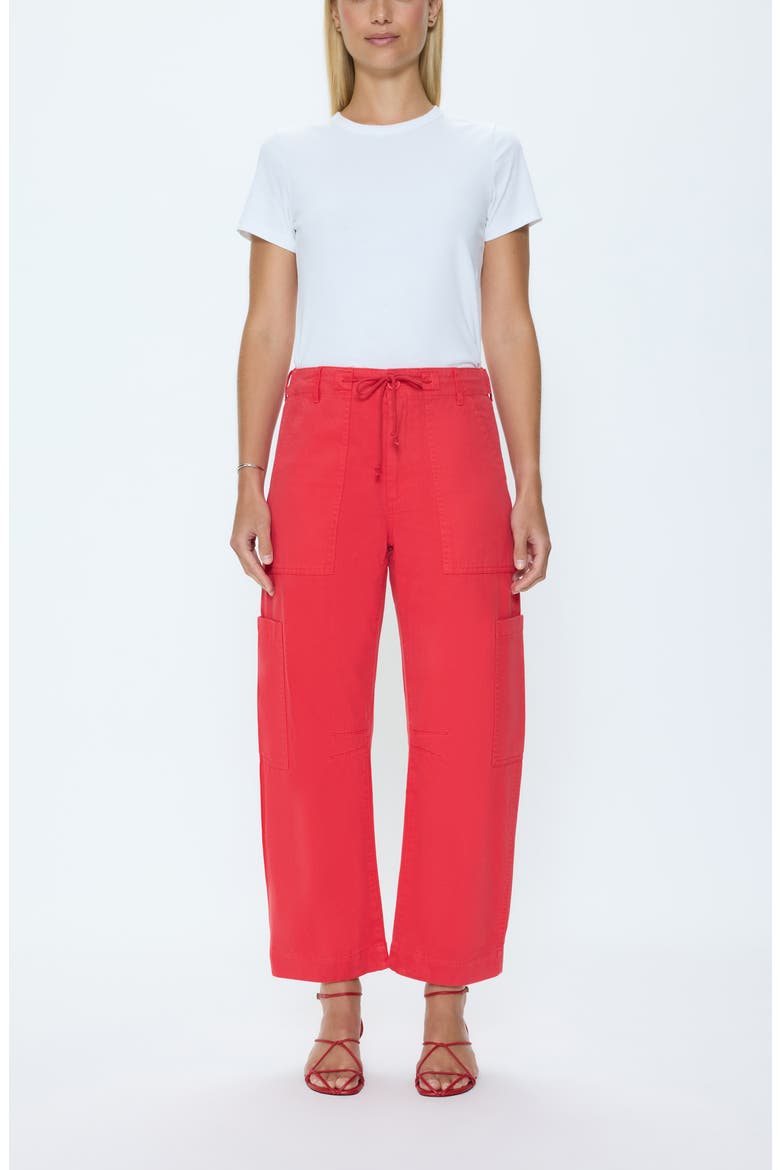Sabrina High Waist Barrel Twill Utility Pants, Alternate, color, MARASCHINO