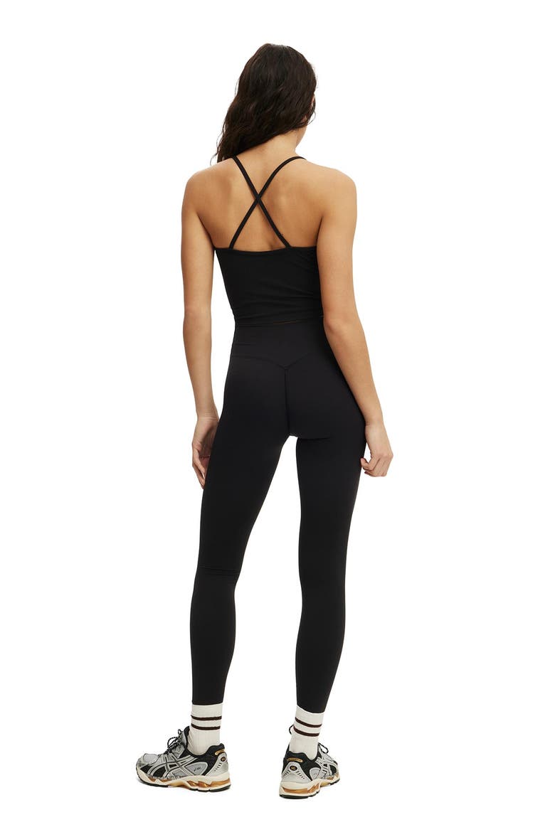 Women's Active Ultra Luxe Cross Front Invisible Scrunch Tight, Alternate, color, Black
