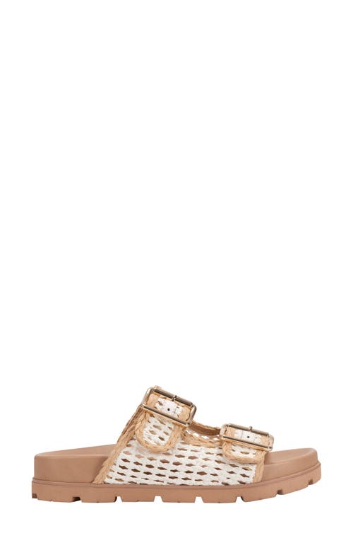 Marc Fisher Ltd Raffia Dual-buckle Sporty Sandals In Ivory