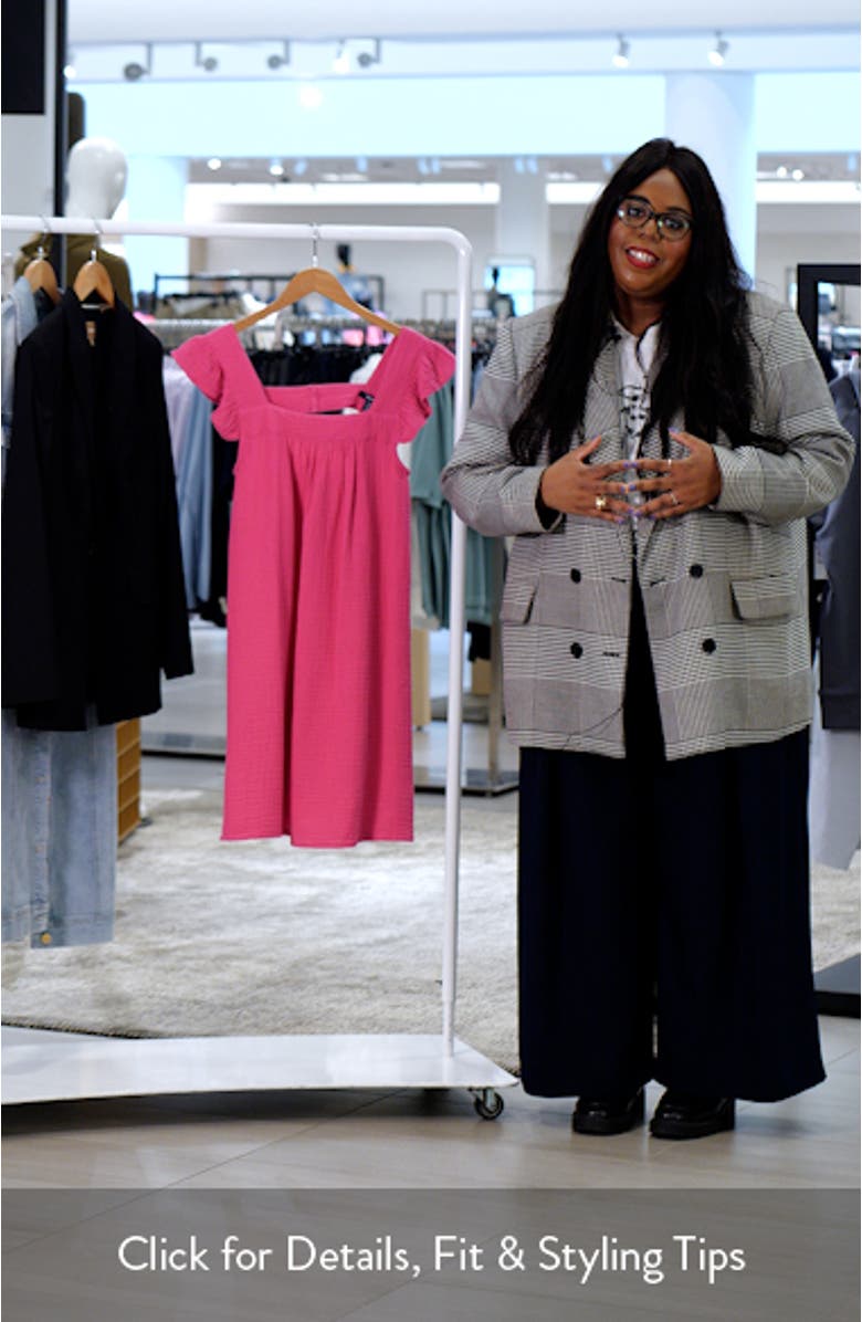 Ruffle Sleeve Cotton Gauze Shift Dress, sales video thumbnail