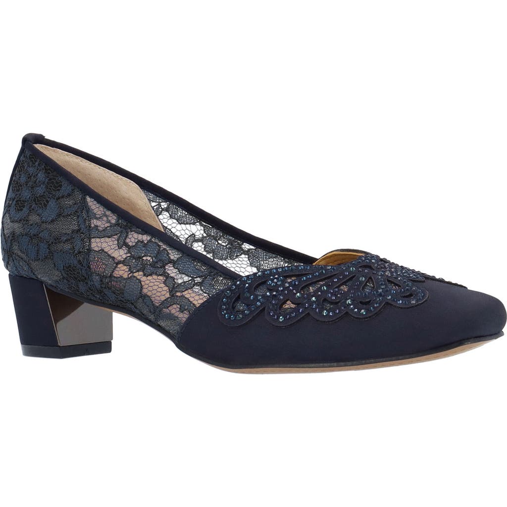 J. Reneé Zofia Block Heel Pump In Blue