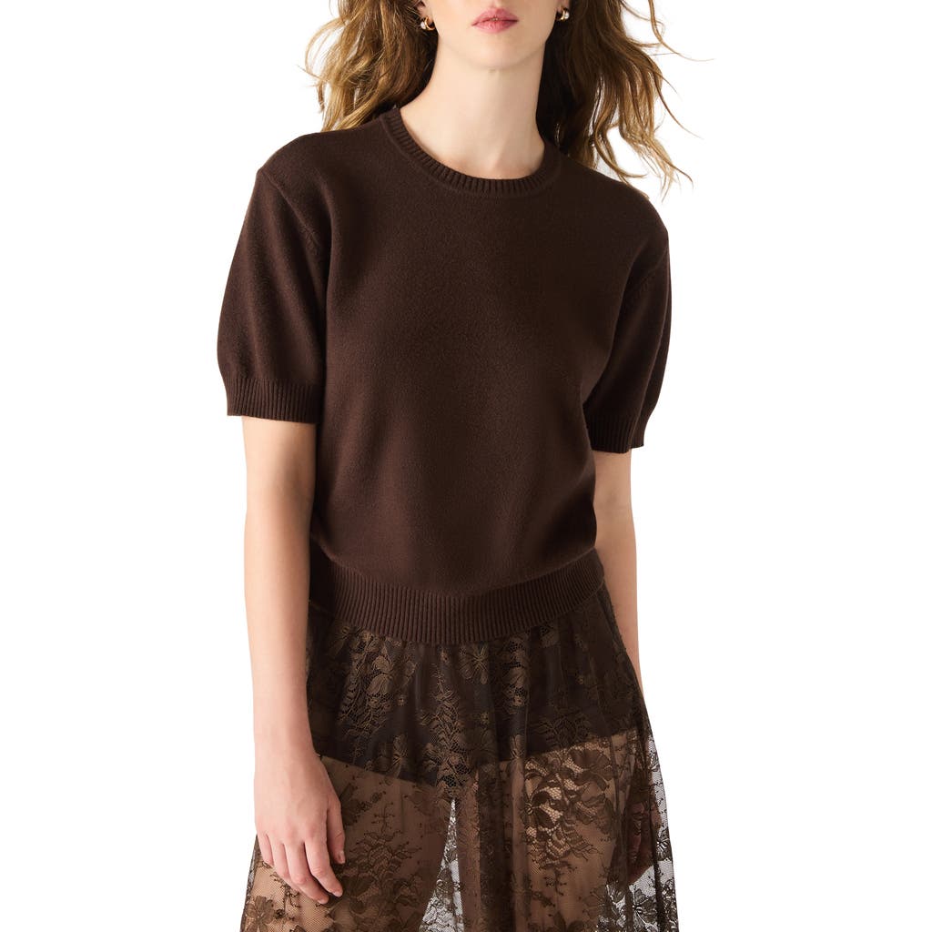 Steve Madden Hermia Short Sleeve Sweater In Brown