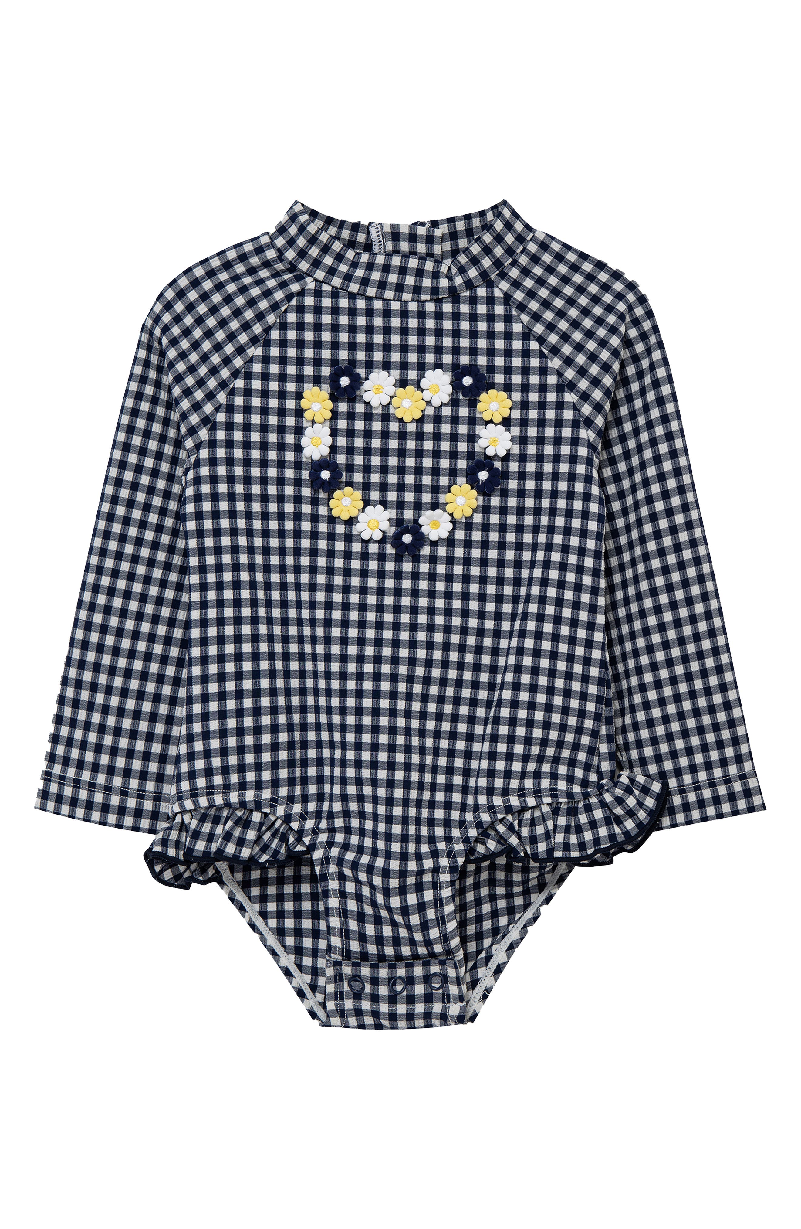 Little Me Gingham UPF 50+ One-Piece Rashguard