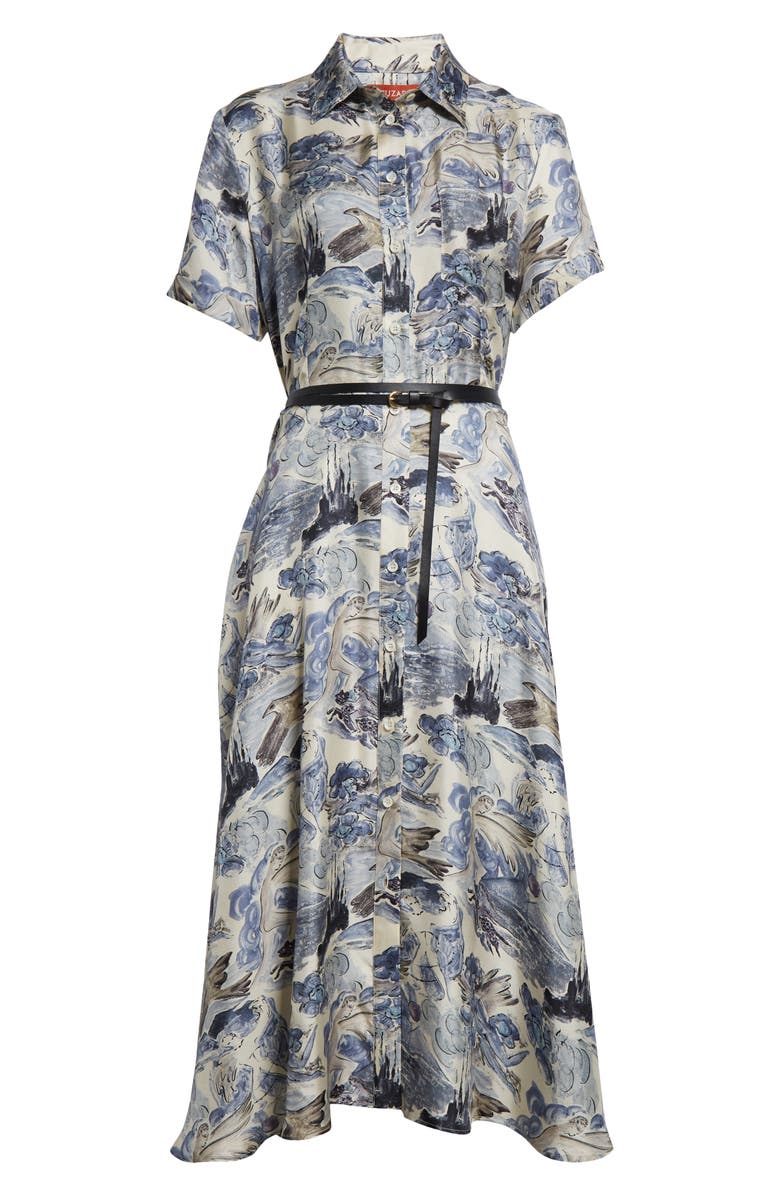 Altuzarra Sissy Long Sleeve Silk Organza Shirtdress, Alternate, color, 