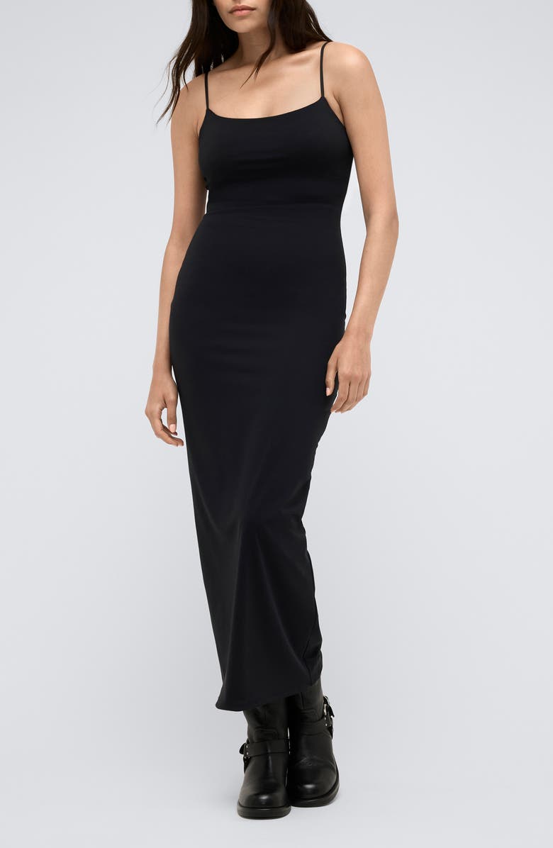 Kenneth Cole Athletic Stretch Maxi Slipdress, Main, color, Black