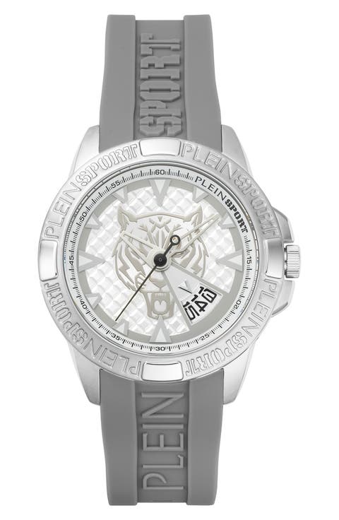 Touchdown Silicone Strap Watch, 44mm
