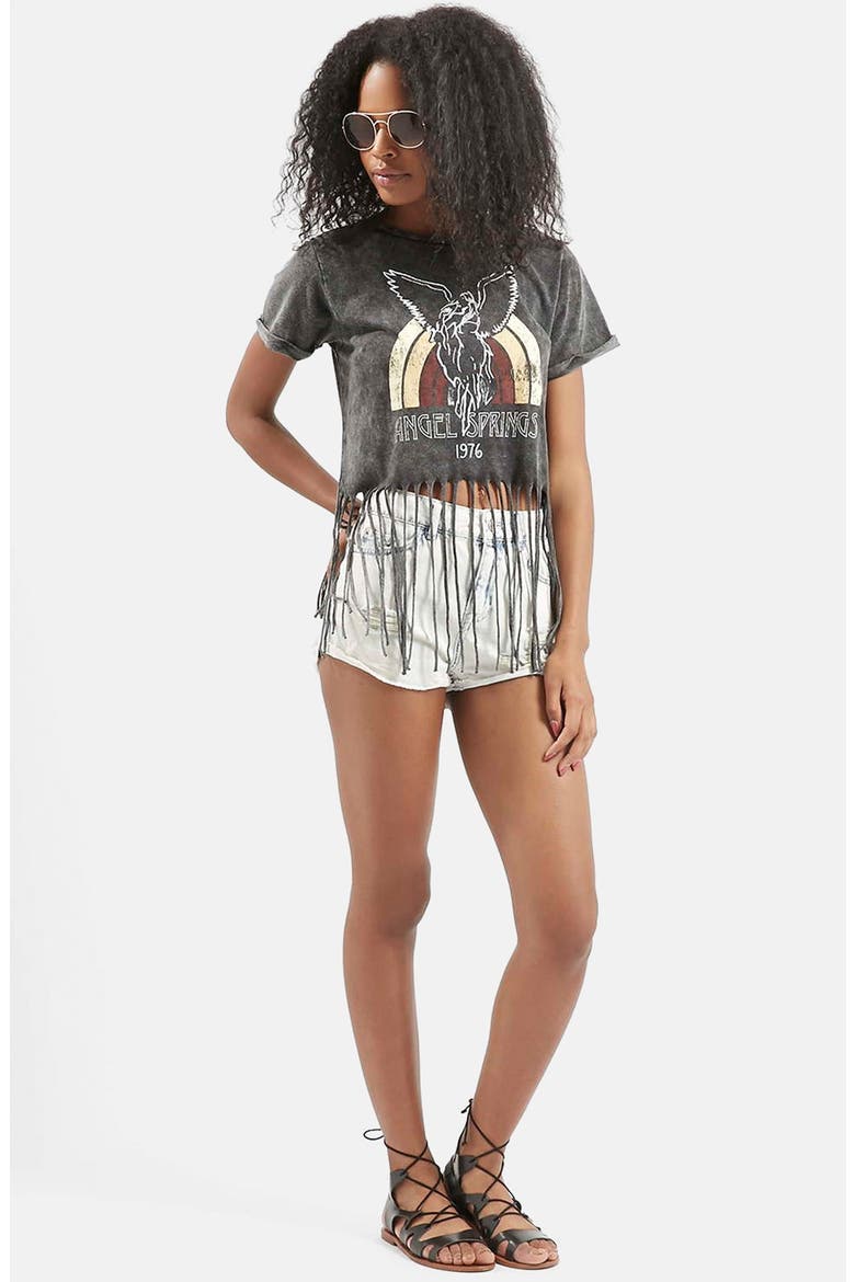 'Angel Spring' Fringe Tee, Alternate, color, CHARCOAL