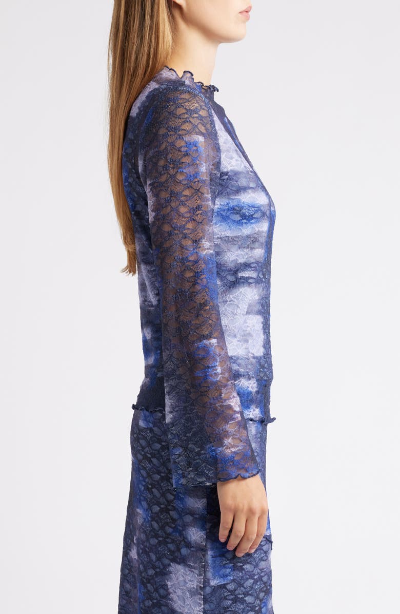 CITY BLUES Stretch Mesh Top, Alternate, color, Midnight