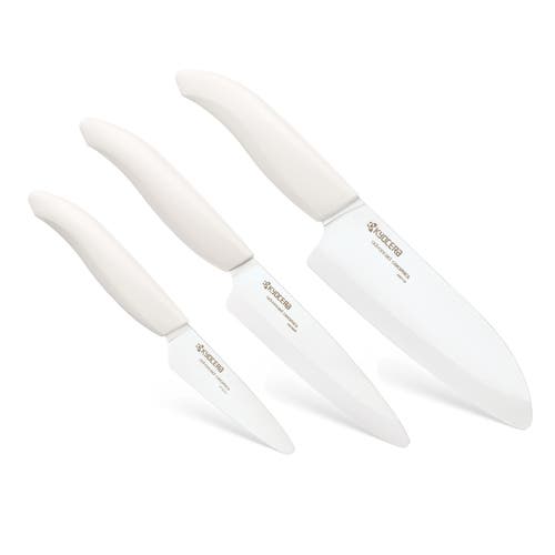 Kyocera Advanced Ceramics 3 Piece Revolution Series Knife Set In White