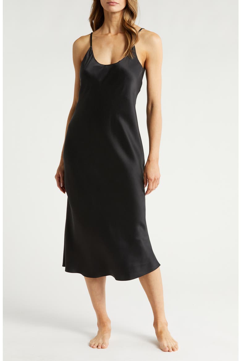 Washable Silk Slipdress Nightgown, Main, color, IMMERSED BLACK