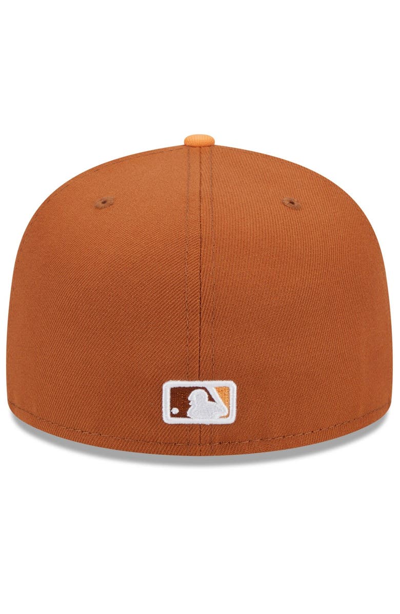 New Era Men's New Era Brown/Orange Los Angeles Angels Spring Color Basic Two-Tone 59FIFTY Fitted Hat, Alternate, color, 
