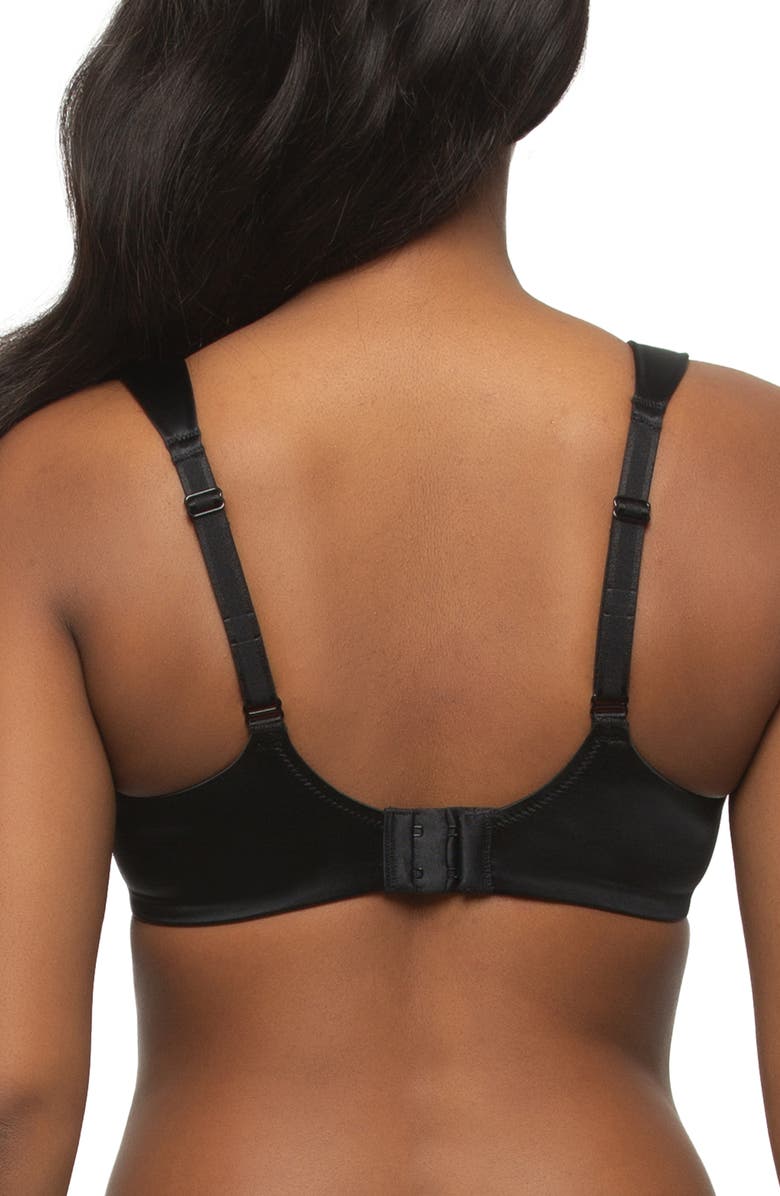 Felina Stellar Smooth Satin Unlined Underwire Bra, Alternate, color, Black