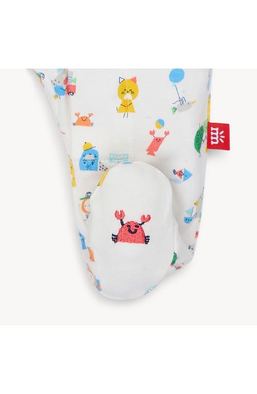 Magnetic Me Seaside Sand Squad Organic Cotton Magnetic Footie In White