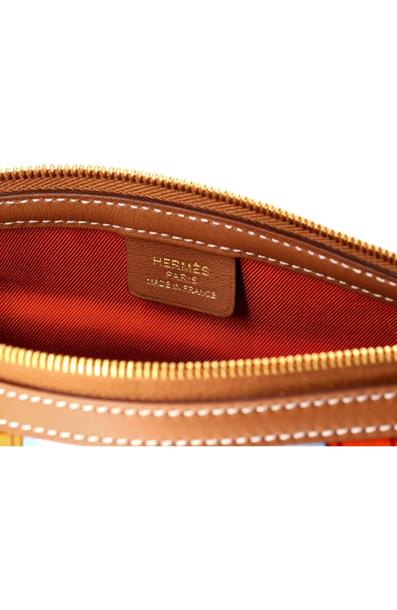 Pre-Owned Hermes Sursoie To Go Pouch Printed Silk and Leather, Alternate, color, Blue