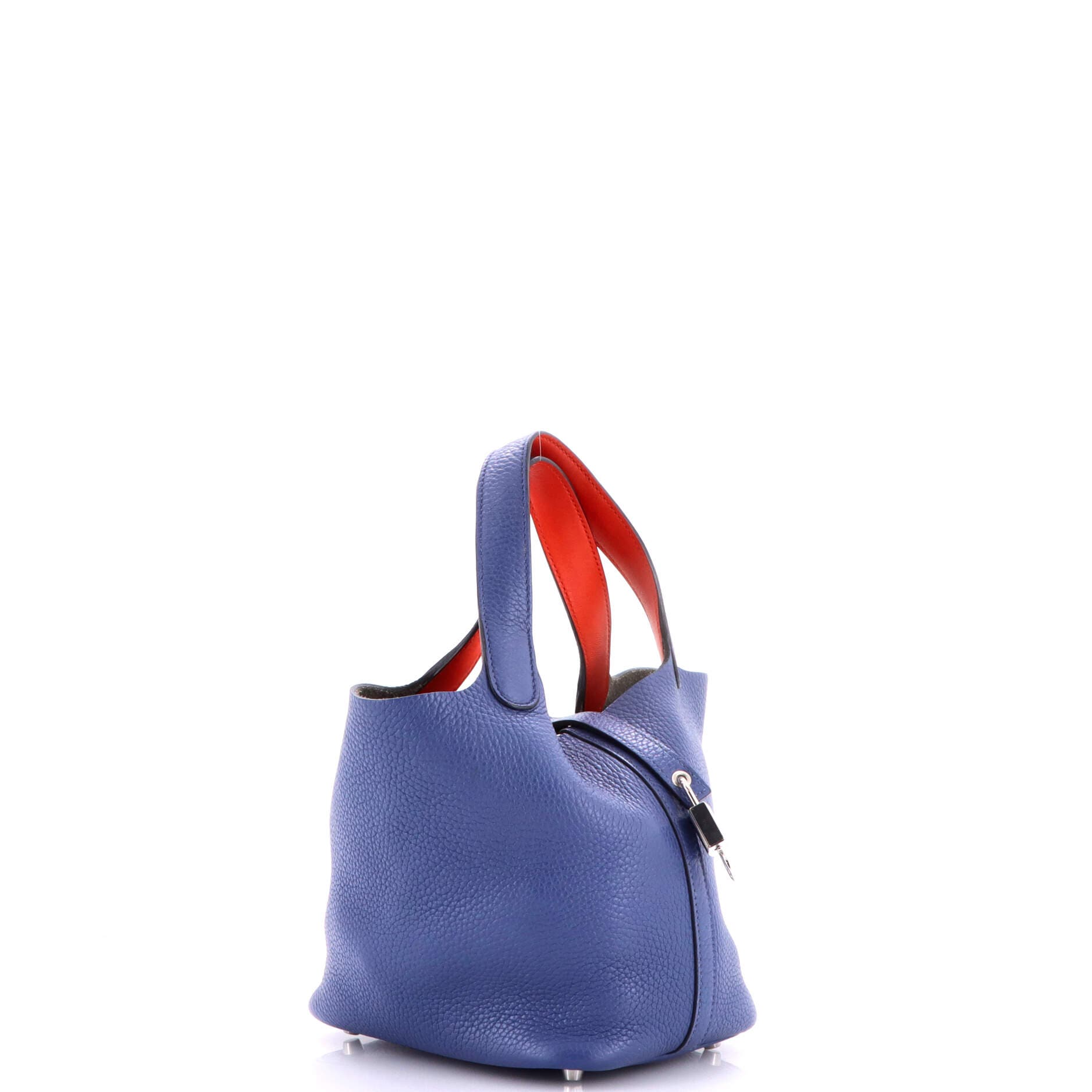 Pre-Owned Hermes Eclat Picotin Lock Bag Clemence PM, Alternate, color, Bleu Brighton