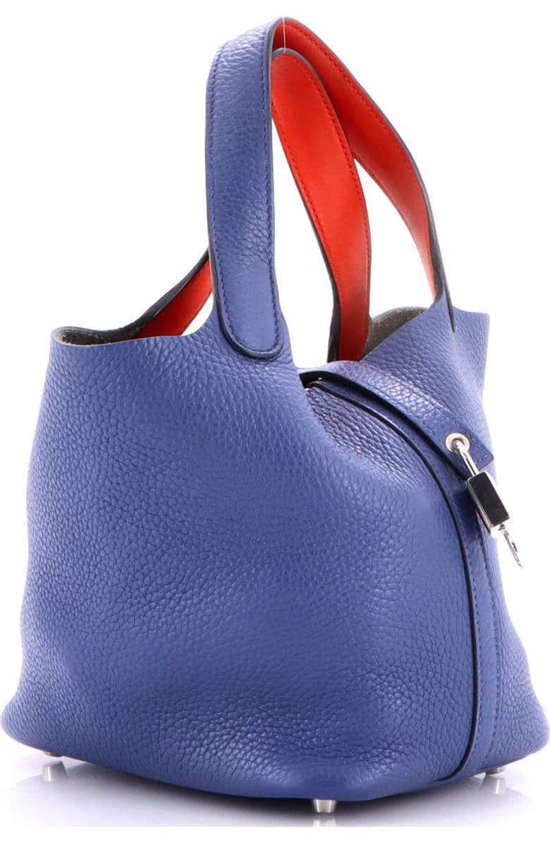 Pre-Owned Hermes Eclat Picotin Lock Bag Clemence PM, Alternate, color, Bleu Brighton