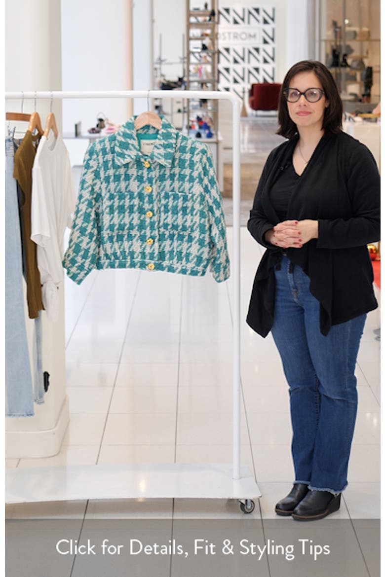 Jia Houndstooth Tweed Crop Jacket video