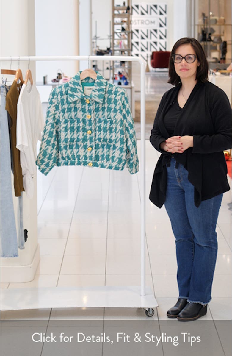 Jia Houndstooth Tweed Crop Jacket, sales video thumbnail