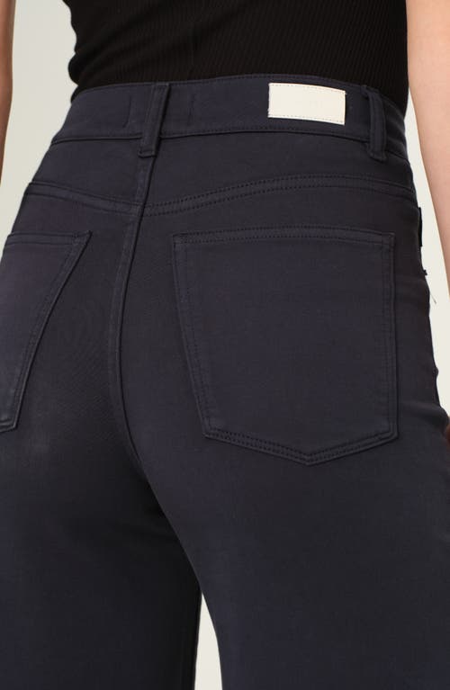 Dl1961 Hepburn High Waist Ankle Wide Leg Knit Jeans In Black