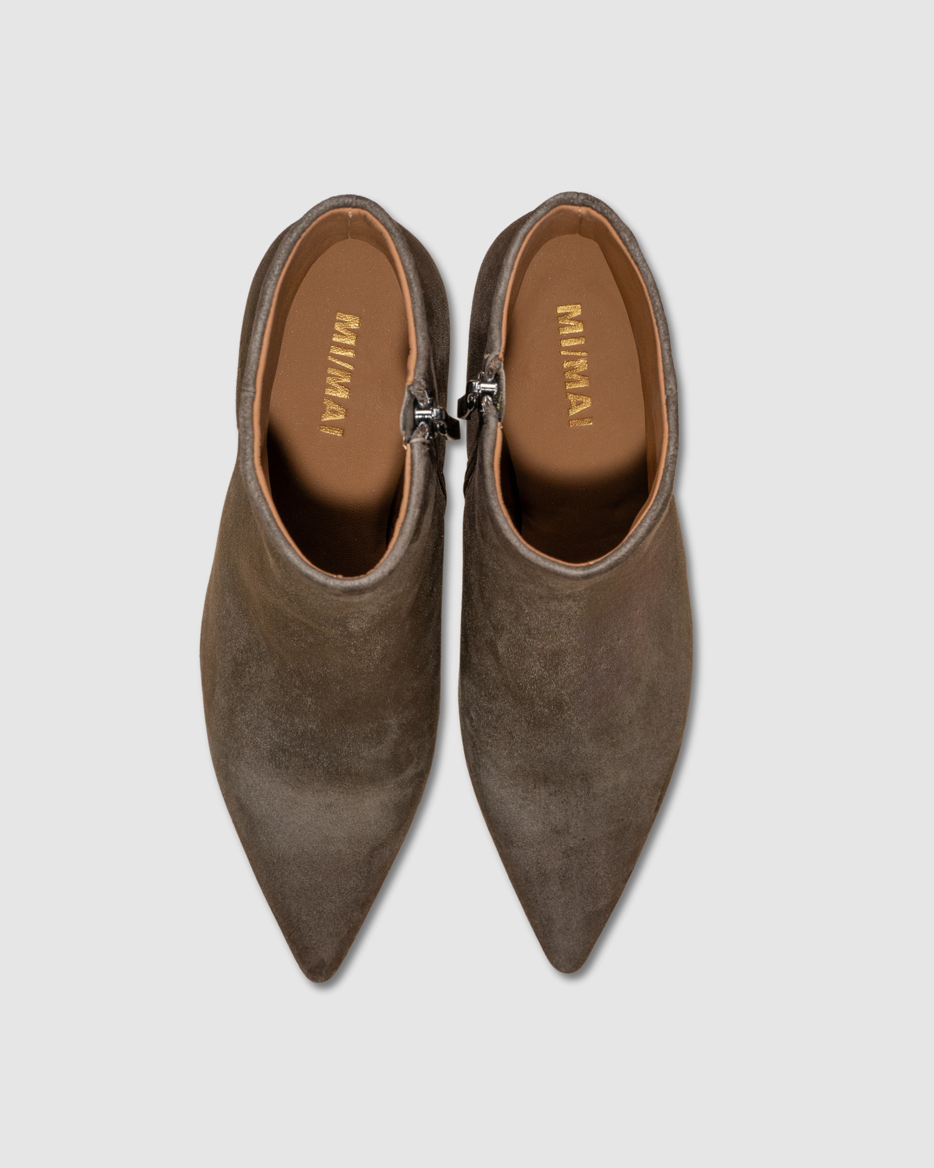 Noura Pointed Toe Ankle Boot, Alternate, color, KHAKI
