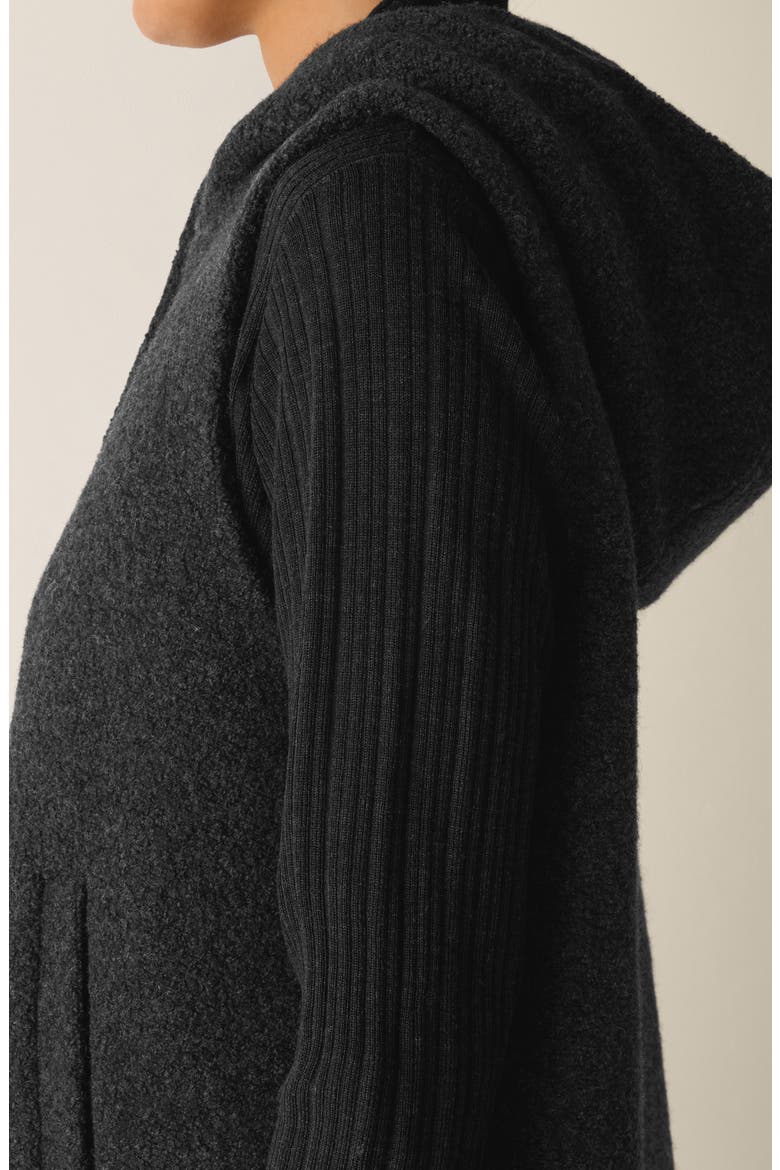 Wool Blend Hooded Vest, Alternate, color, CHARCOAL