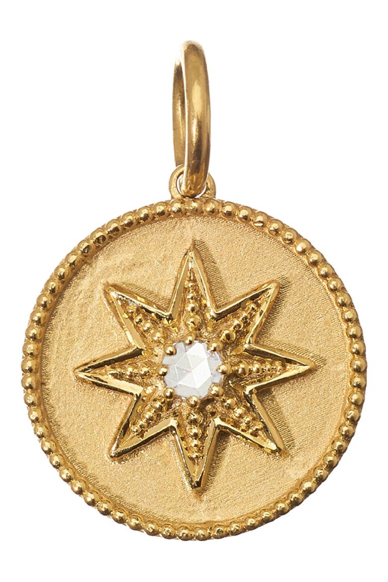 Etoile Diamond Coin Pendant, Alternate, color, YELLOW