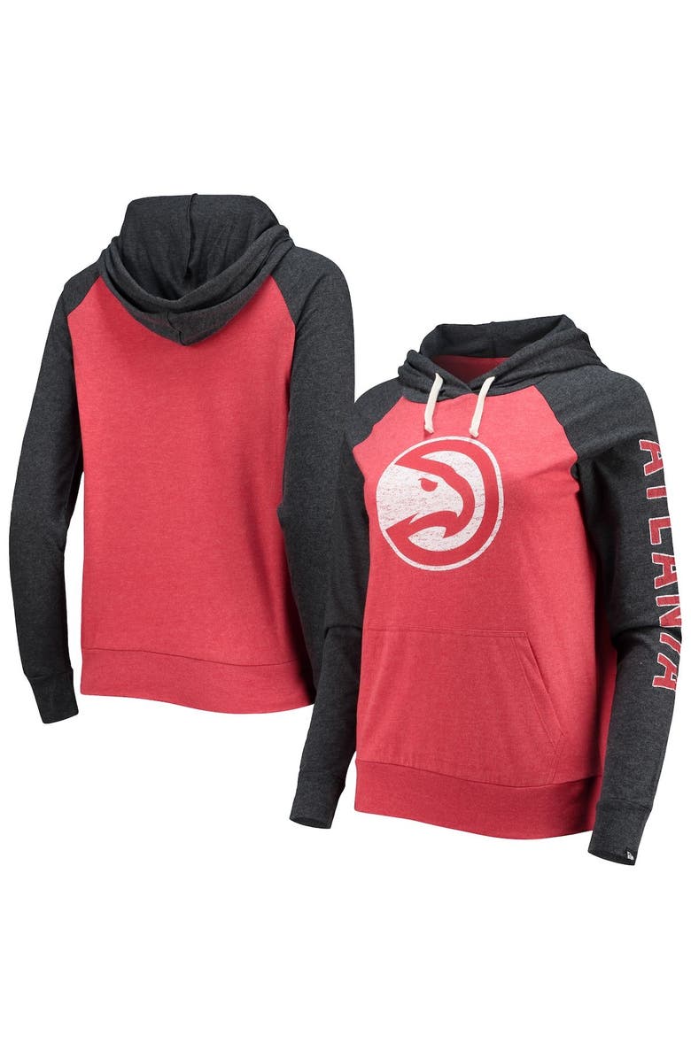 New Era Women's New Era Red Atlanta Hawks Raglan Pullover Hoodie, Main, color,
