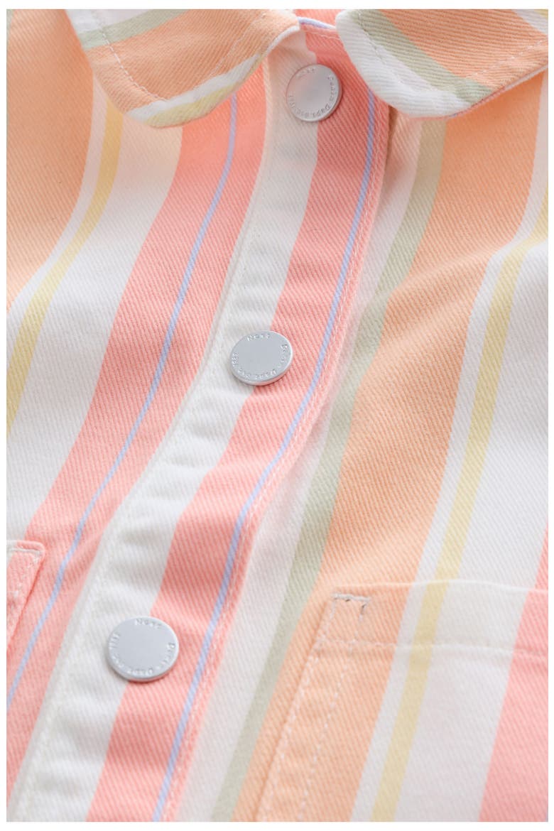 Kids' Stripe Cotton Twill Jacket & Shorts Set, Alternate, color, PEACH MULTI