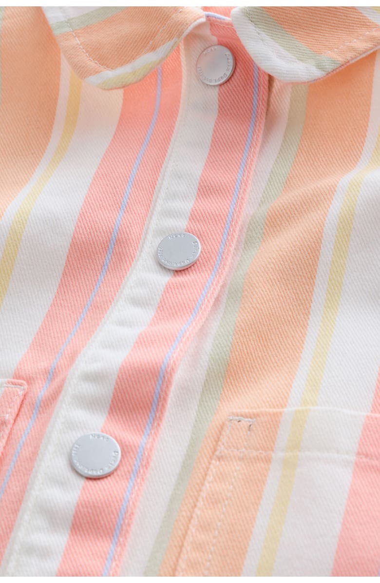 NEXT Kids' Stripe Cotton Twill Jacket & Shorts Set, Alternate, color, Peach Multi