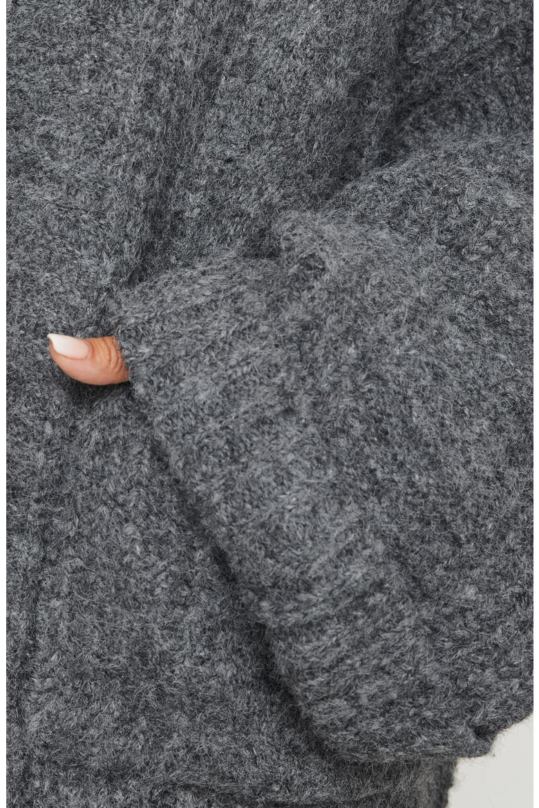 Paisleigh Cable Knit Cardigan, Alternate, color, CHARCOAL