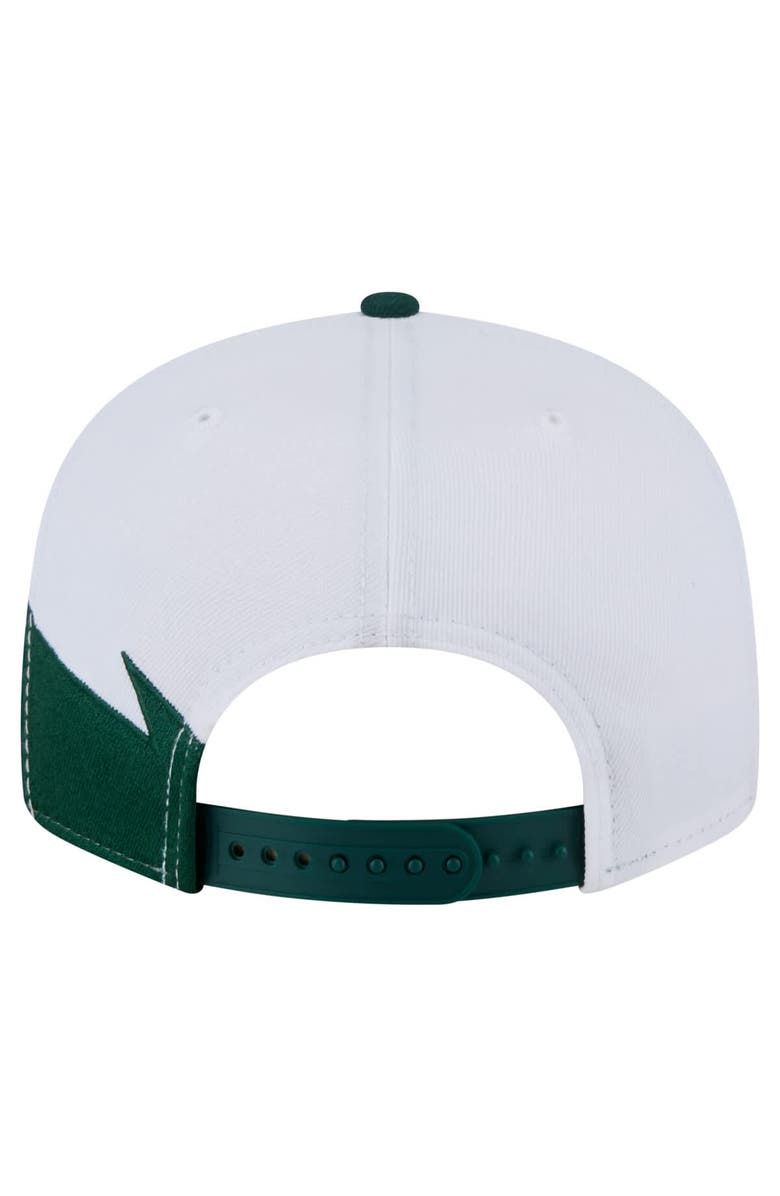 New Era Men's New Era Green/White Athletics Jagged 9FIFTY Snapback Hat, Alternate, color,