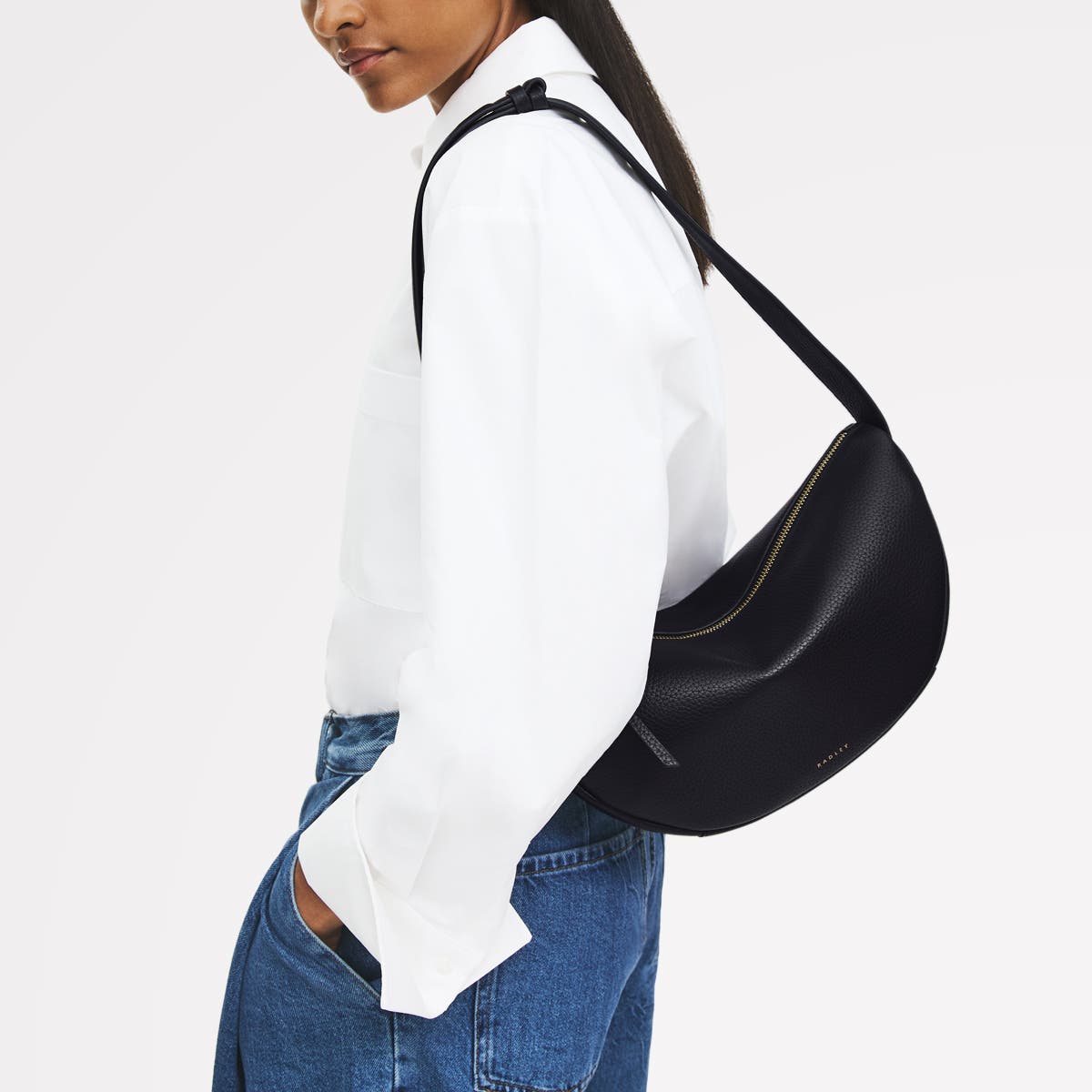 Radley Dukes Place Medium Ziptop Sling Bag, Alternate, color, Black