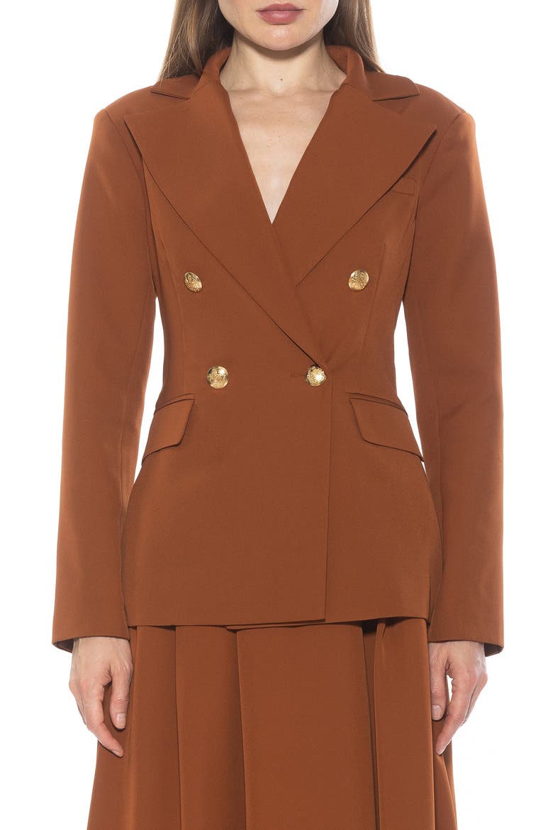 Double Breasted Jacket, Main, color, BROWN