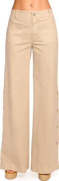 Ramy Brook Giselle Stretch Cotton Twill Wide Leg Pants