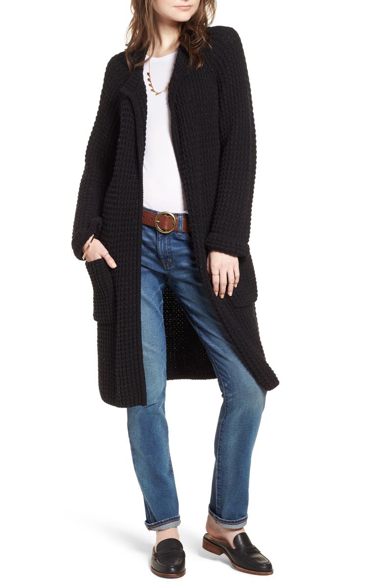 Madewell Waffle Stitch Sweater Jacket, Main, color, 