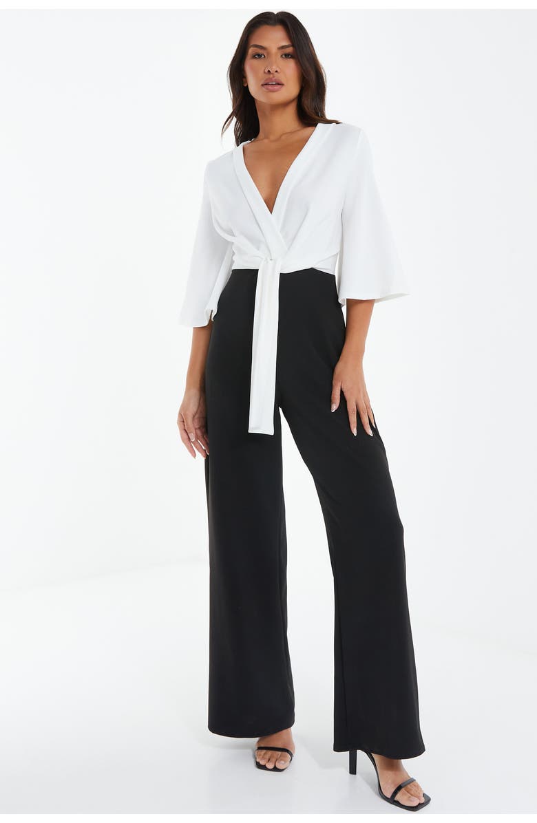 QUIZ Two Toned Scuba Crepe Jumpsuit, Main, color, 