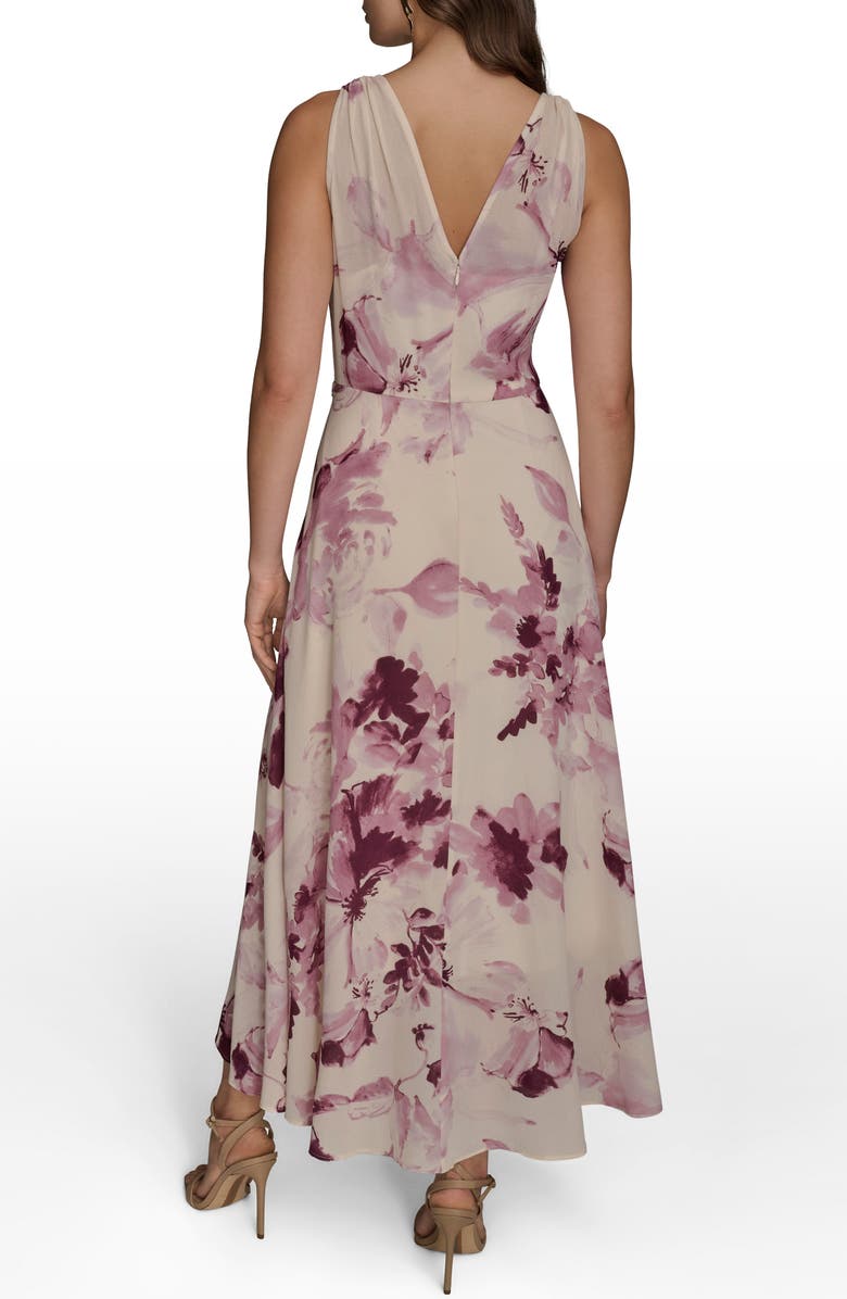 Donna Karan New York Floral Print Midi Dress, Alternate, color, Wisteria