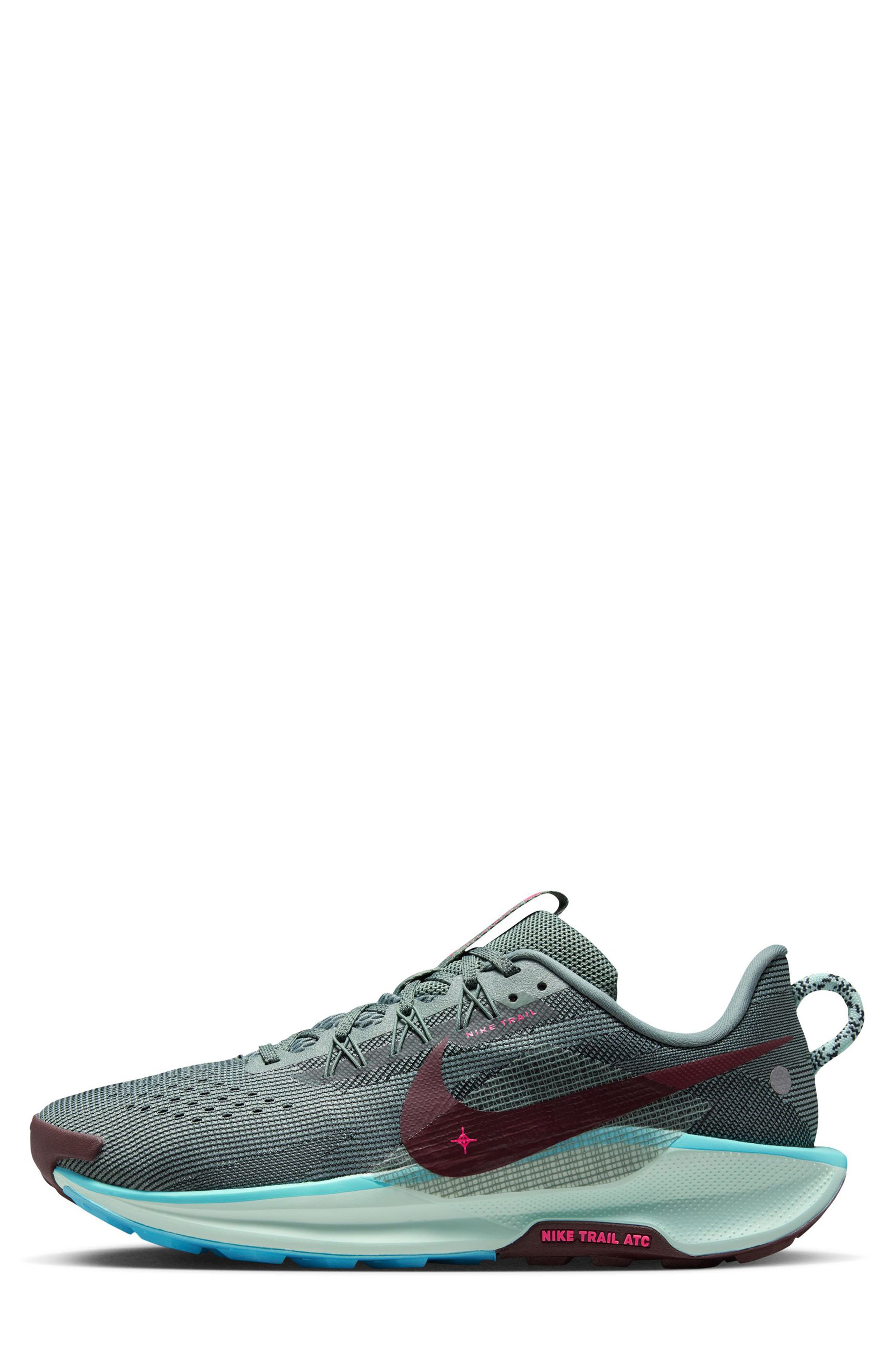 ReactX Pegasus Trail 5 Running Shoe, Alternate, color, CLAY GREEN/ BURGUNDY CRUSH