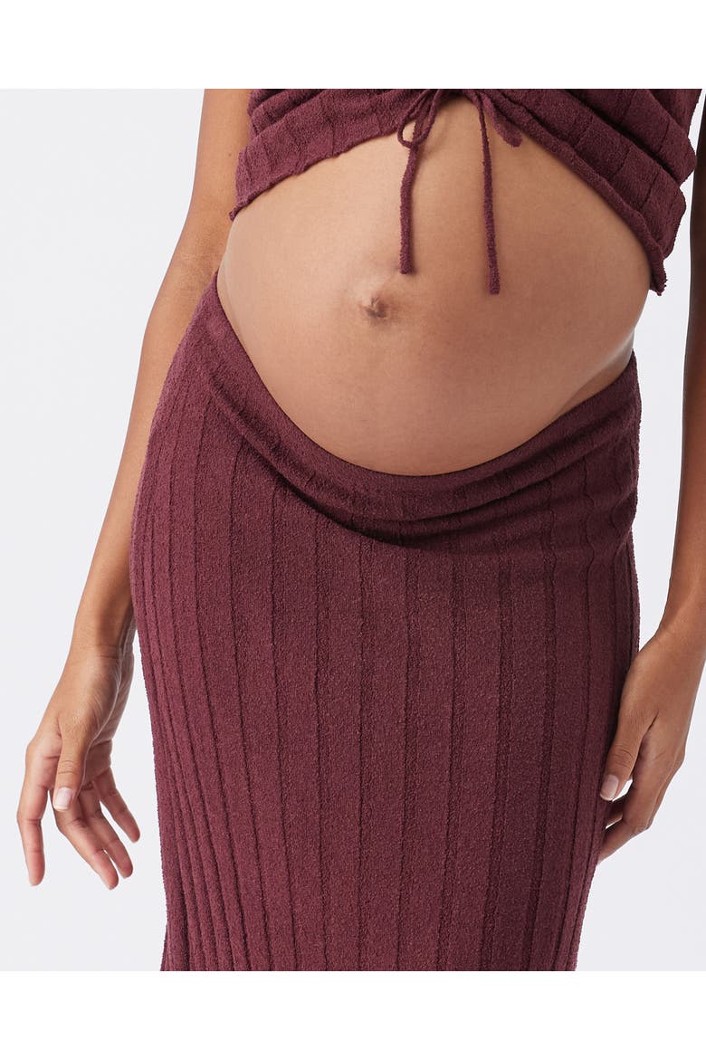 Charli Rib Knit Skirt, Alternate, color, Maroon