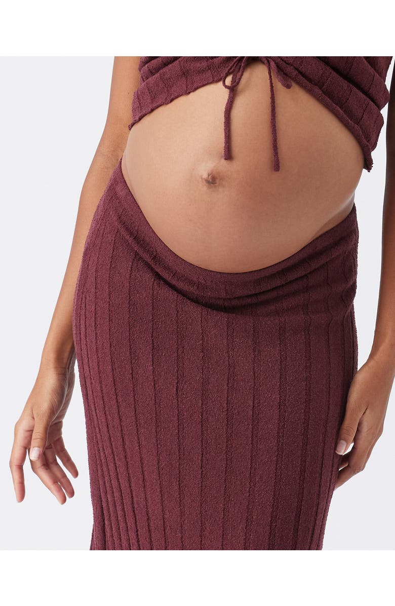 Ripe Maternity Charli Rib Knit Skirt, Alternate, color, Maroon
