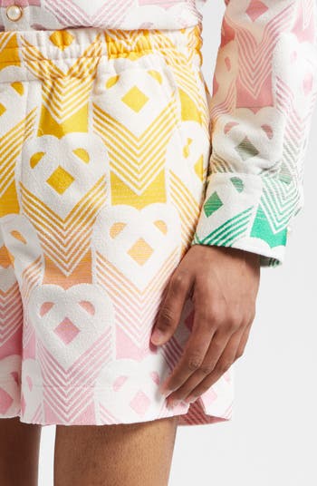 Gradient Heart Terry Cloth Shorts